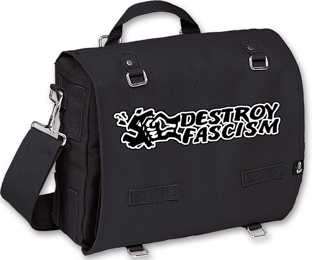 DESTROY FASCISM BW PACKTASCHE, schwarz f&uuml;r Punk und Gothic
