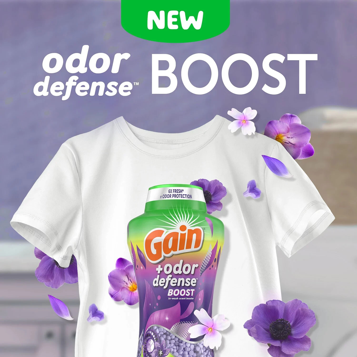 Gain Odor Defense Scent Booster Beads Lavender Twilight 28.3 oz In-Wash Fresh.