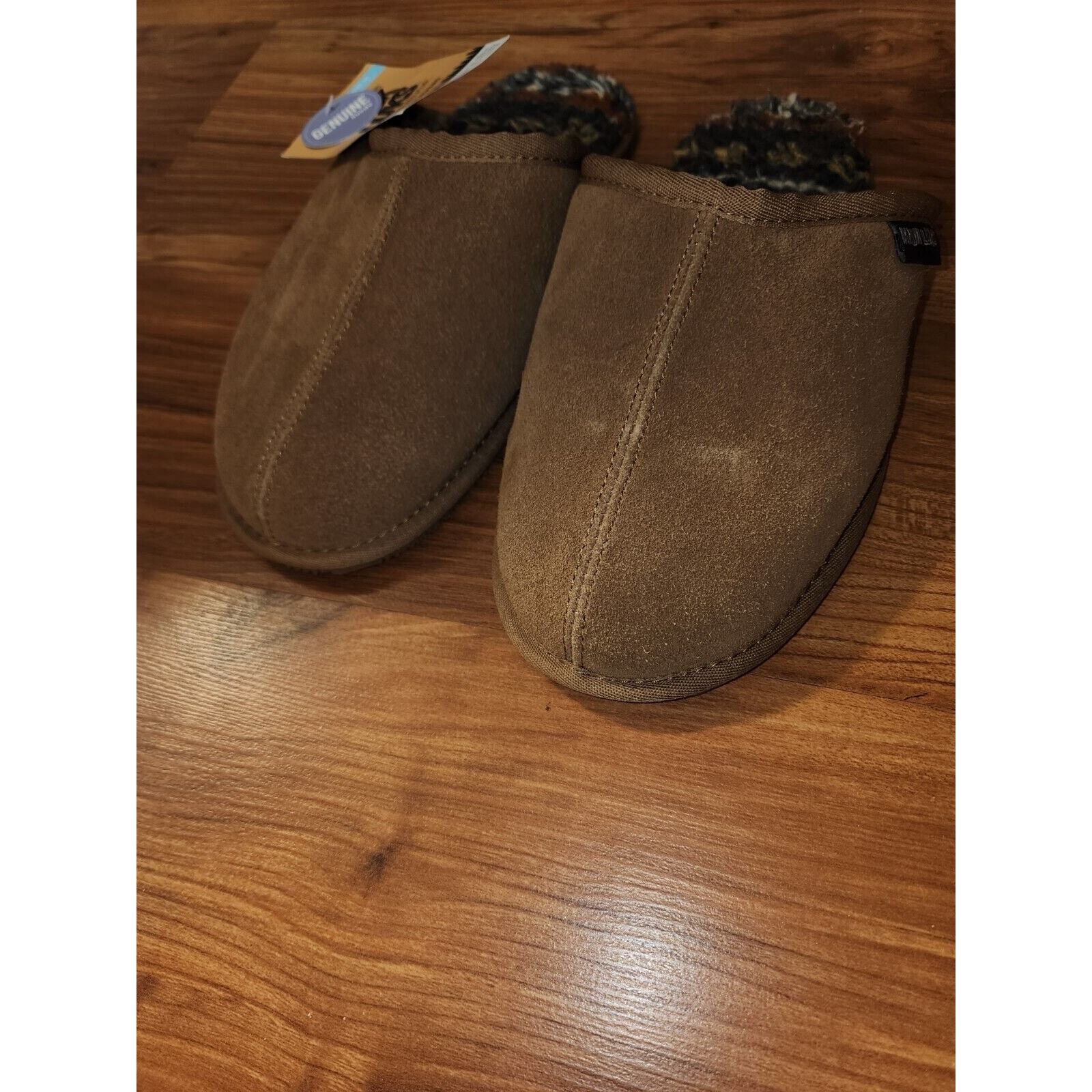 SAOLA Muk Luk ciabatte uomo taglia 10 marrone scamosciato suola antiscivolo