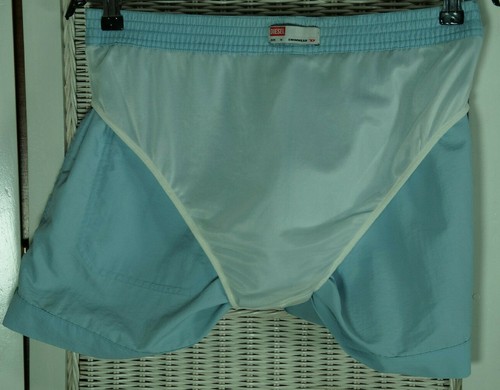DIESEL Men’s Swimming Shorts M Baby Blue Green Piping Trunks Swimwear Beach Pool - Picture 7 of 7