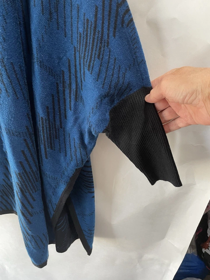 Кардиган пончо Alfani Open черный/синий размер M с глубоким разрезом - Изображение 2 из 4