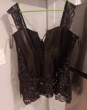 Dreamgirl Corset Womens Size 44 Black Lace Bustier Whimsigoth Witchy Goth