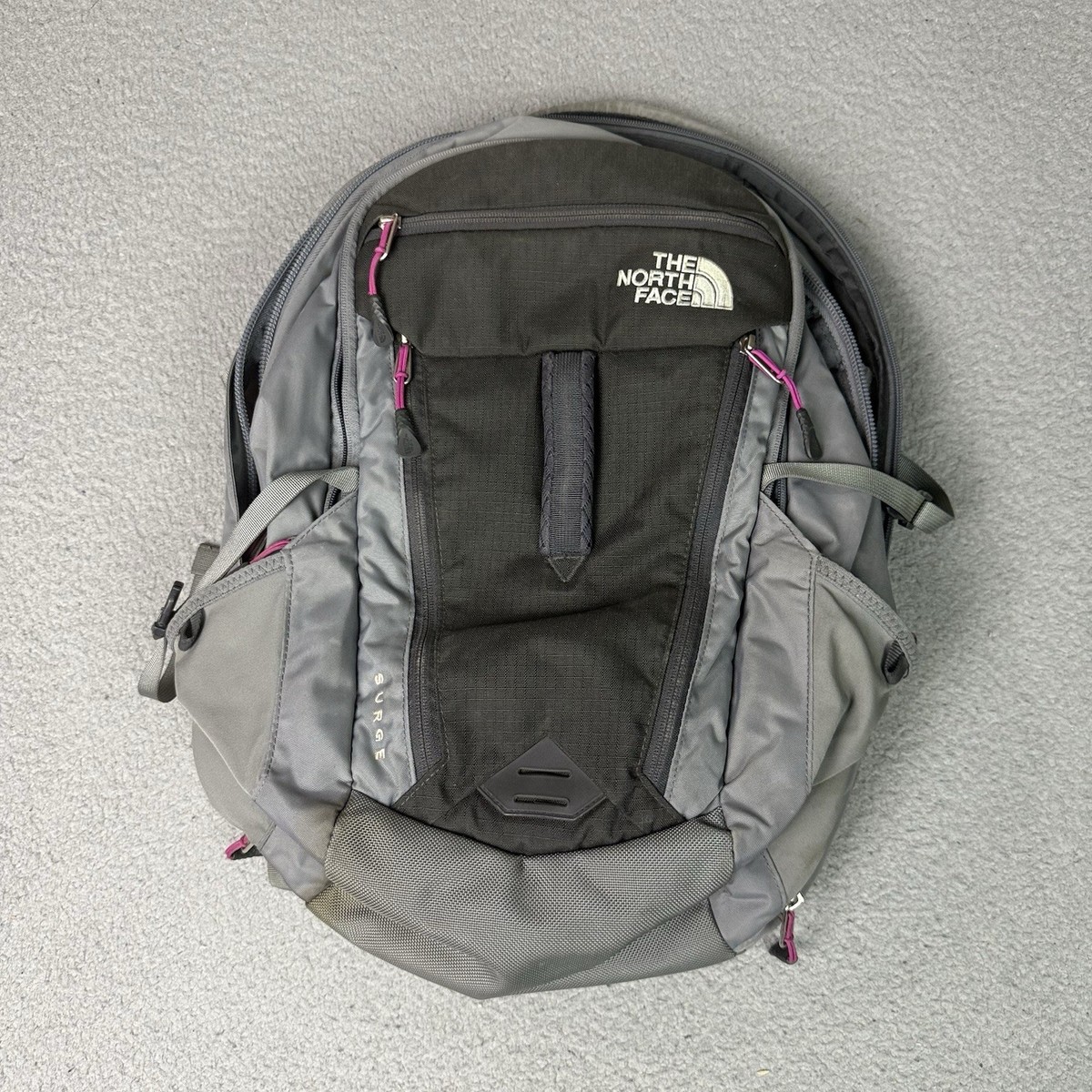 north face backpack white and grey The North Face Unisex Adult Superpack Grey Backpack