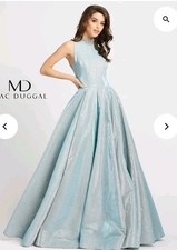 IEENA MACDOUGAL PROM BALLGOWN NEW SZ 8 SHIMMER BLUE