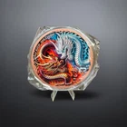 10 oz Copper Coin Dragon Fire Vs Ice Colorized Copper in Capsule
