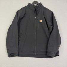 Carhartt Crowley Soft Shell Jacket Men's 2XL Black Full Zip Fleece Lined 101299
