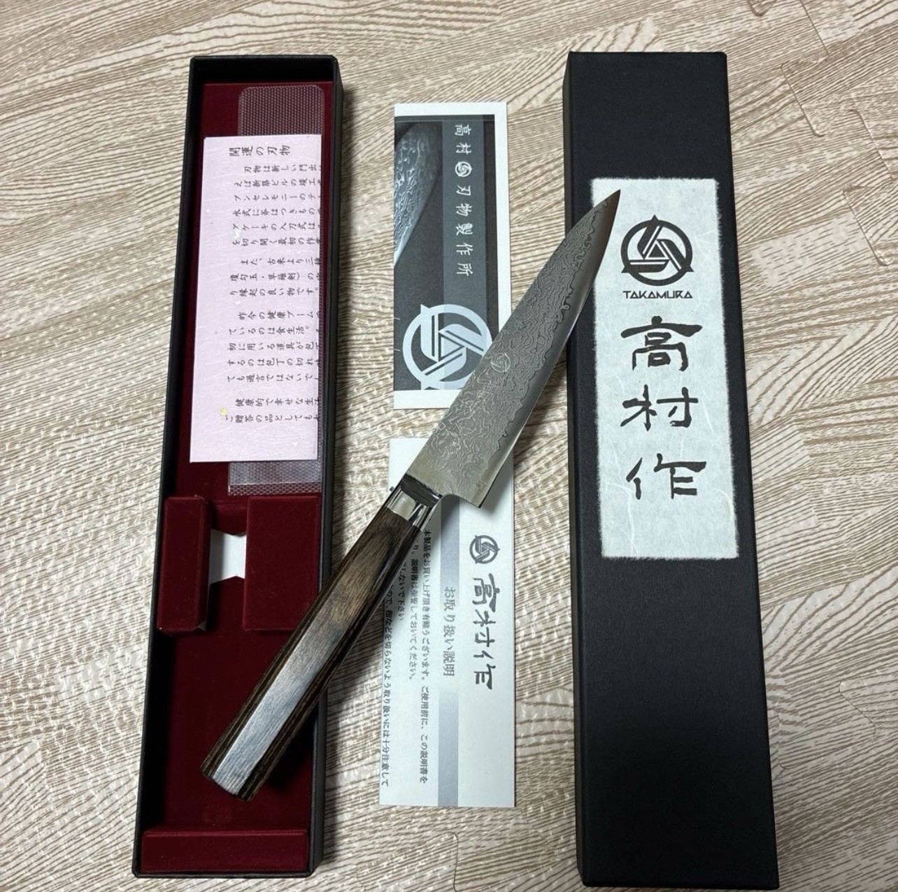 Takamura Hamono UCHIGUMO-HANA Damascus Petty Knife 130mm