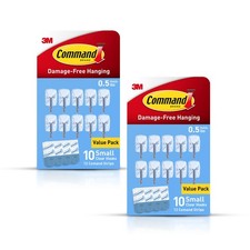 Small Clear Wire Toggle Hooks, 20 Count with 24 Strips, Damage-Free Adhesive ... 1.61 per strip