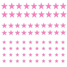 Stars Wall Decal,78 PCS Pink Stars Wall Sticker Easy to Peel and Stick for Ro...