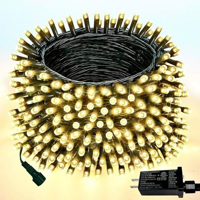 Guirnalda de luces navideñas mejorada de 23,8 m con 200 LED para exterior/interi