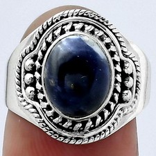 Natural Sodalite 925 Sterling Silver Ring s.7 Jewelry R-1312