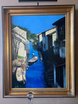 Original Oil Painting on Canvas signed by Yi Fu Zhou framed