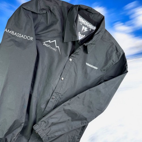 Homeschool Snowboarding Coach Jacket Mens LG Black SnoPlanks Ambassador Gorpcore