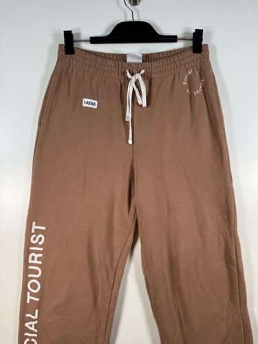 Social Tourist Damen gerades Bein Fleece Jogginghose braun Größe Medium 14,5 x 29 - Bild 4 von 12