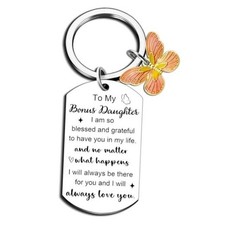 Bonus Daughter Gifts To My Bonus Daughter Keychain Unbiological Daughter