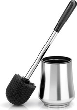 Toilet Brush Toilet Brush  Holder Sliver Toilet Bowl Brush W/ Durable Bristles