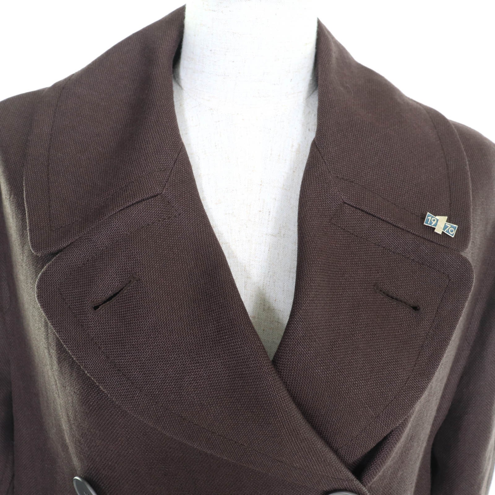 HERMES Jacket Brown linen Women 36 thumbnail 4