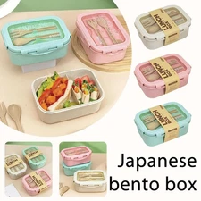 Chinese Japanese Bento Box Lunch Box Sushi Box Stacking With Chopsticks Chi A9N7