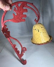 Vintage Cast Iron Bell - Leaf Motif - Porch Dinner Bell