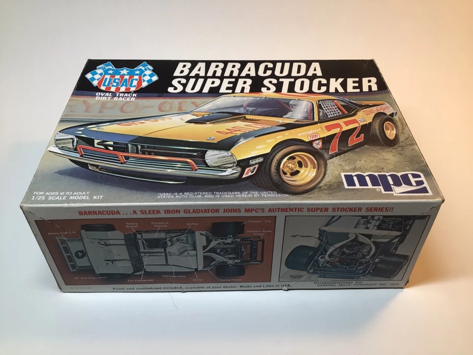 Vintage MPC Barracuda Super Stocker Oval Track Model Kit 1974 1/25 #2755 *READ* - Image 2 of 4