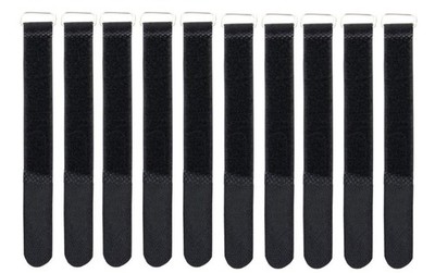 INPKB2030BLK 10 x Hook and Loop Cable Ties with Metal Eyelet Hook and Loop on UNDERSHI...
