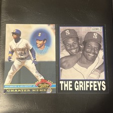 1991 Stadium Club & Score Ken Griffey Jr. & Ken Griffey Sr. Seattle Mariners