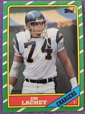 1986 Topps #238 Jim Lachey Rookie Football card San Diego Chargers!. rookie card picture