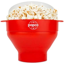 Microwave Popcorn Bowl - Silicone Snack Popcorn Popper with Handles - Collaps...