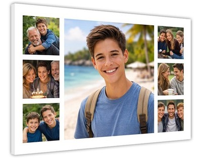 Personalisierte Familie Foto Collage Leinwand Wandbild Kunstdruck individuelles Hausgeschenk