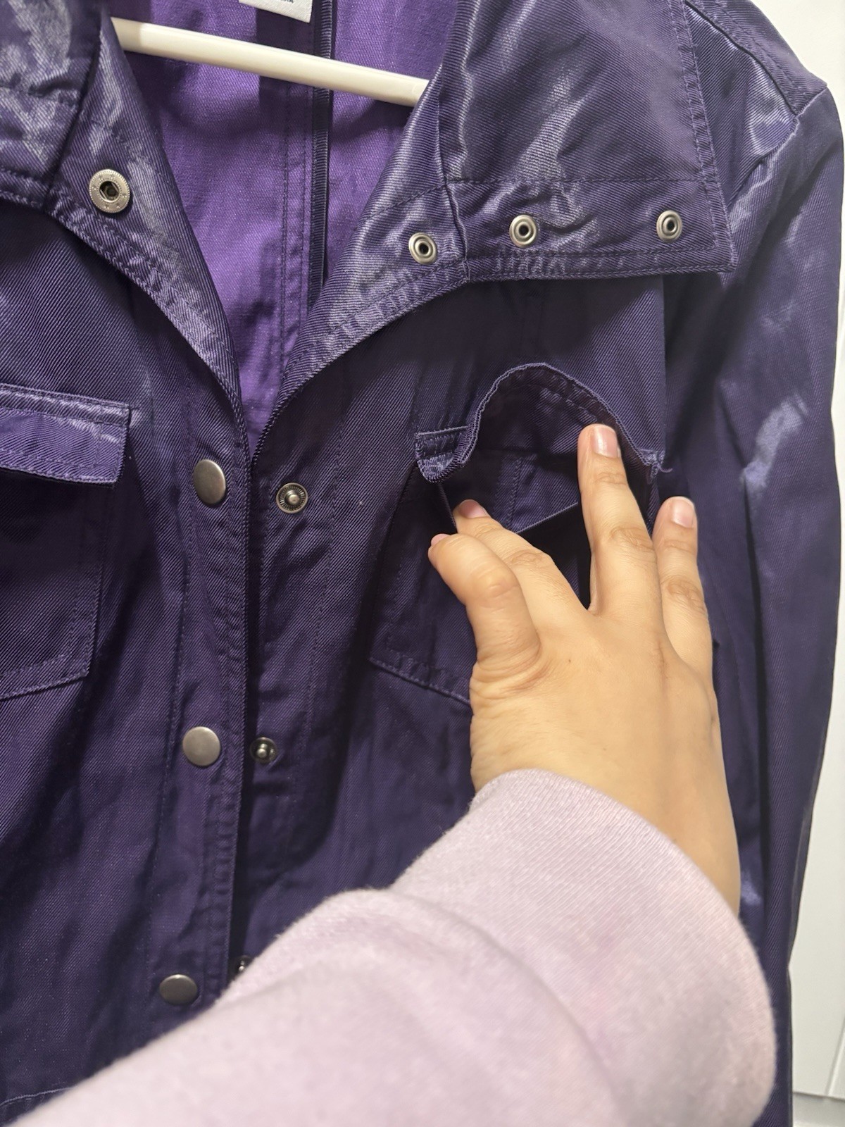 Ruby Rd. Purple Metallic Snap Button Jacket with … - image 7