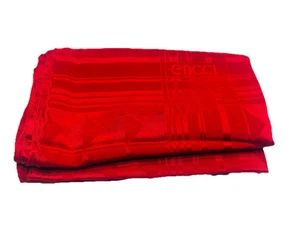 Foulard géométrique vintage années 70 Gucci 100% soie rouge style art déco