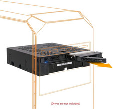 ICY DOCK 2 Bay 2.5 SAS/SATA HDD/SSD Mobile Rack  3.5" Slot for External 5.25"