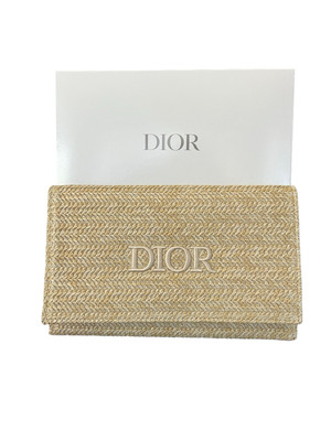 Christian Dior Raffia Clutch Pouch Beauty Summer Rattan Original Novelty Limited