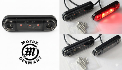 MORAX LED Seitenmarkierungsleuchte Begrenzungsleuchten Rot 12V/24V Anhänger LKW