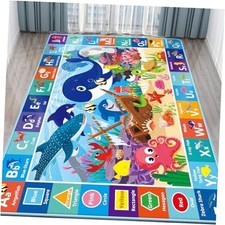 Baby Play Mat for Floor, ABC Kids Play Mat, Sea Animals Kids Rugs for Girls
