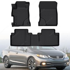 Tpe Front 2nd Floor Mats Liners Fits 2012 2013 2014 2015 Honda Civic Sedan New