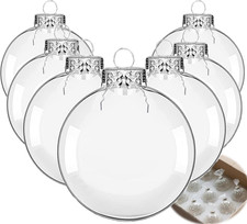Clear Glass Christmas Ornaments, 3.15 Inch Fillable Balls - Set of 12