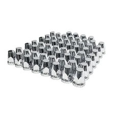 60 Pack Flat Top Lug Nut Covers, 33mm by 2-3/4" Thread On Chrome Nut Cover