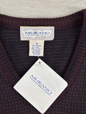 Vintage Murano NWT Men s Vest Burgundy Wool Made In Italy