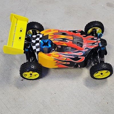 HSP Warhead 1:10 Nitro 4WD Off-Road Pro Buggy, RC Car RTR Orange/Black/Red