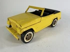 Vintage Tonka  Pressed Steel Jeepster Yellow & Trailer Hitch Pretty Nice