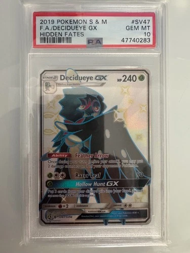 Decidueye GX Shiny Holo Rare Hidden Fates: Shiny Vault SV47/SV94 PSA 10