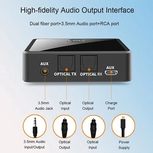 Low Latency TV Audio Transmitter Receiver Bluetooth 5.0 Adapter For Stereo Music