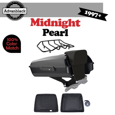 Advanblack Midnight Pearl Razor Tour Trunk Pack Luggage For Harley Touring