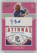 2020 Leaf Perfect Game National Showcase Pink 1/2 Q Phillips Patch Auto nd3