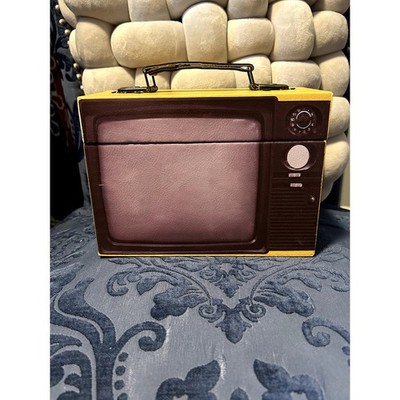 Yellow Wooden Old School TV Small Carry Bag
