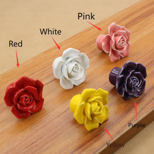 Pottery Rose Drawer Pull for TV Stand Wardrob...