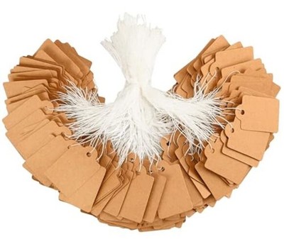 600 Pack Kraft Gift Tags with String Attached Marking Display 600PCS Brown