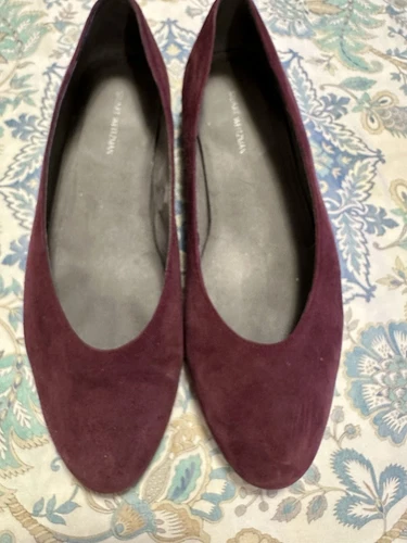 Ballerine Stuart Weitzman bordeaux con tacco perlato taglia 9 5