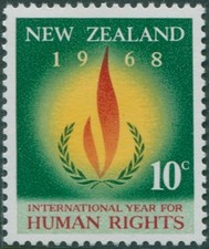 New Zealand 1968 SG891 10c Human Rights emblem MNH                